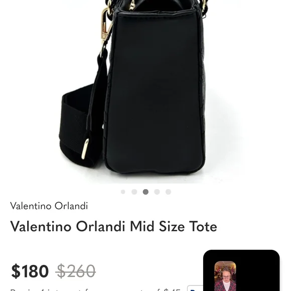 Valentino Orlandi Black Crossbody Bag with Gold Accents - Picture 5 of 6